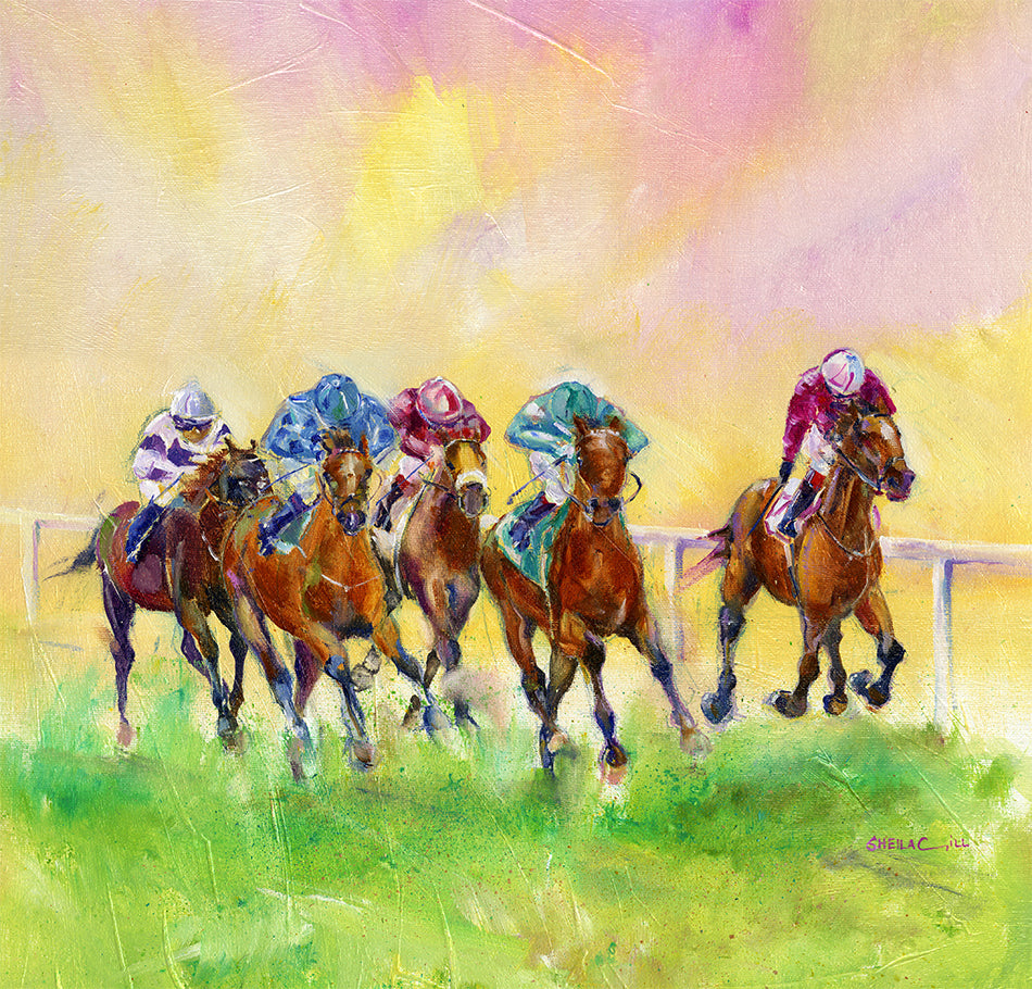 colours of the race Horse Racing Greeting Card