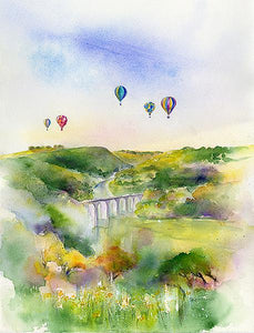 Balloons Over Monsal Derbyshire Print