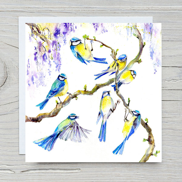 Blue Tits Greeting Card with Envelope