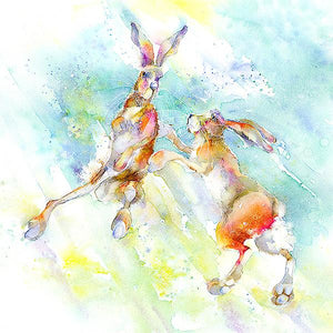 Dancing Hares  Print