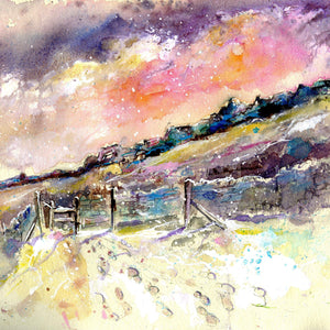 Snowy Curbar Edge Derbyshire Card