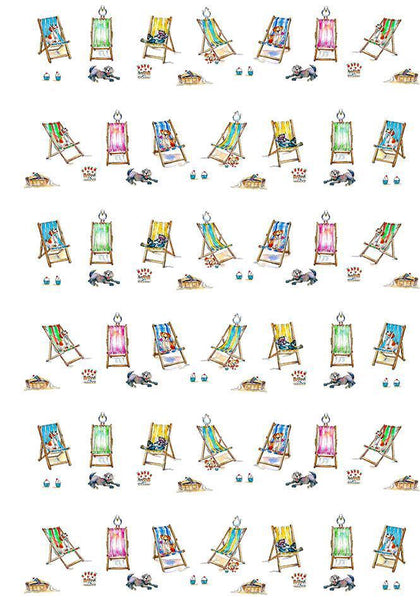 Dogs on Deck Chairs Gift Wrap