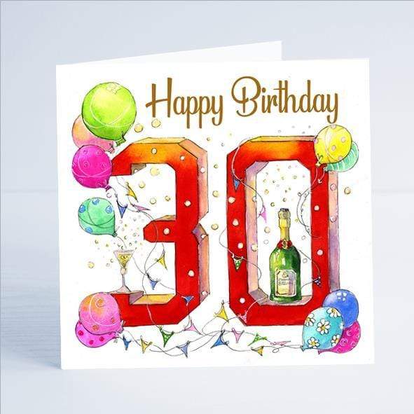 30th Birthday Greeting Card Artist Painted