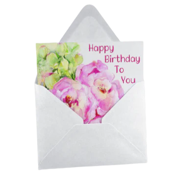 Happy Birthday Pink Peonies Flower Card