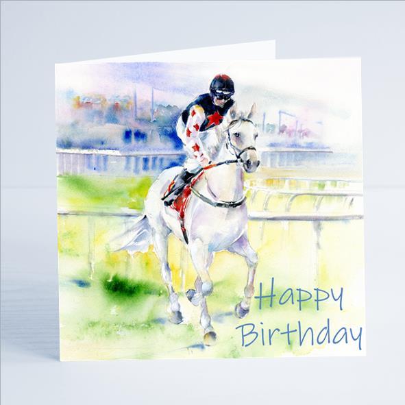 Horse Racing Birthday Card