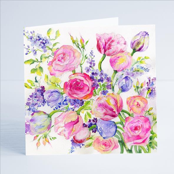 Lilac and Tulips Card