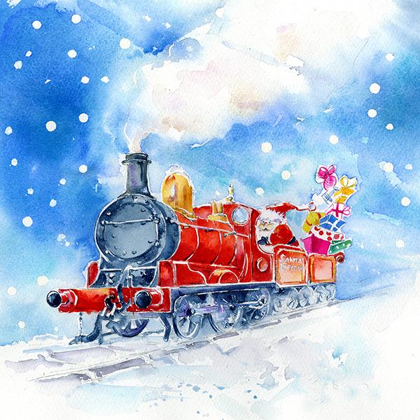 Santa's Train Christmas Card Pack