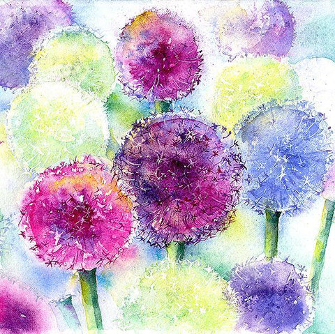 Alliums Flower Card-Sheila Gill Fine Art
