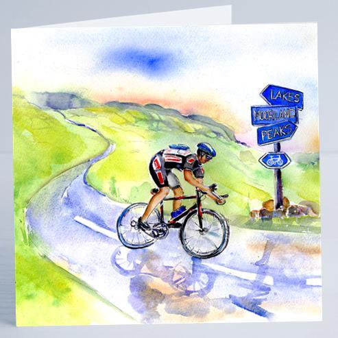 Bike Cycling - Card-Sheila Gill Fine Art
