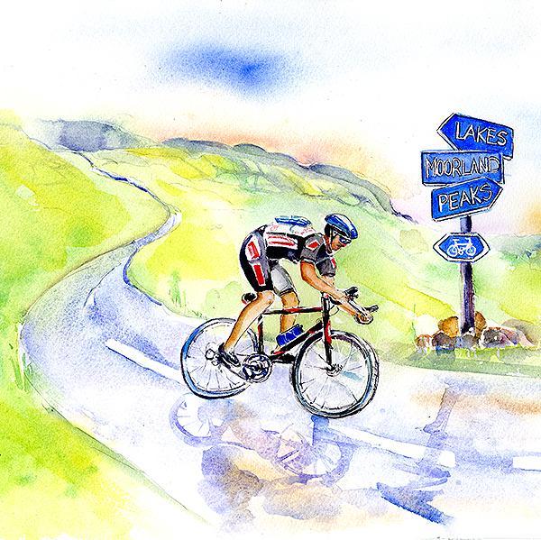 Bike Cycling - Card-Sheila Gill Fine Art