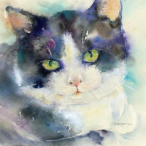 Black Cat Card-Sheila Gill Fine Art