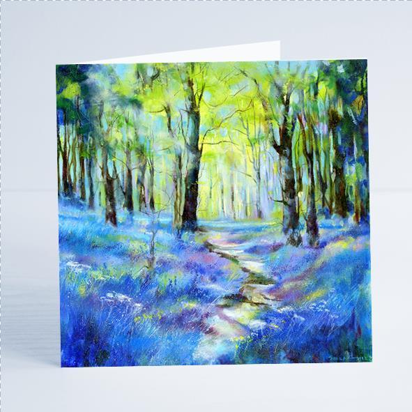 Bluebell Path Card-Sheila Gill Fine Art