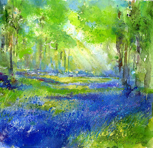 Bluebell Woods Card-Sheila Gill Fine Art
