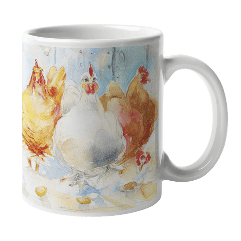 Brown and White Chicken Mug