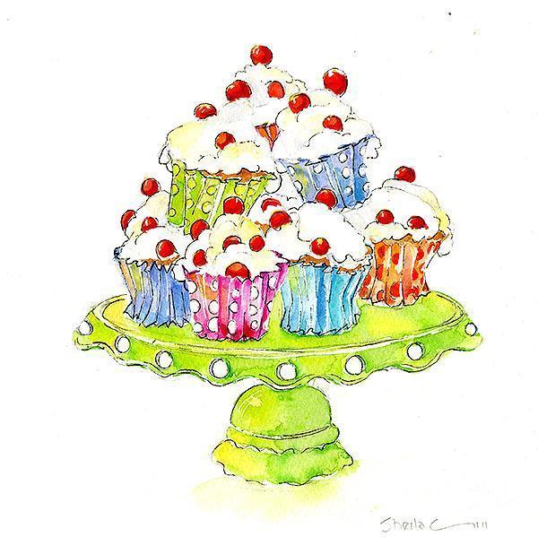 Cake - Card-Sheila Gill Fine Art