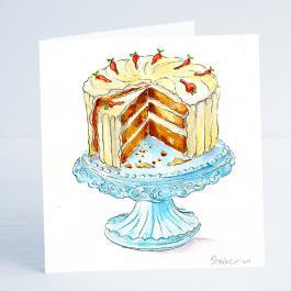 Cake - Carrot - Card-Sheila Gill Fine Art