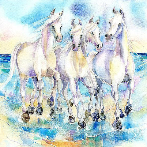 Camargue Ponies Card-Sheila Gill Fine Art