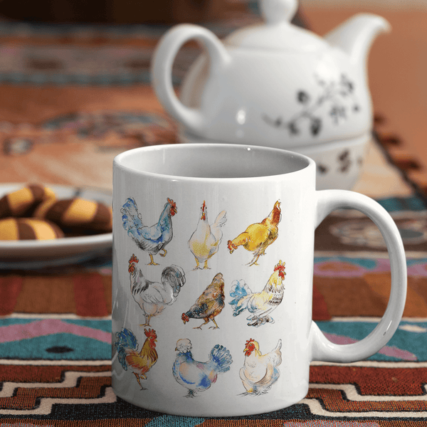 Chicken Ceramic Mug Pecking Order
