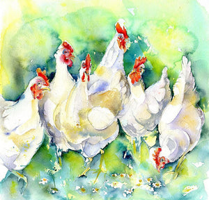 Chickens Card-Sheila Gill Fine Art