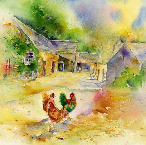 Chickens Card-Sheila Gill Fine Art