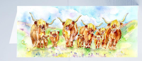 Highland Cows Card-Sheila Gill Fine Art