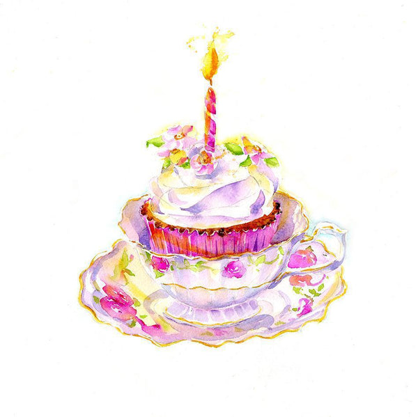 Cupcake - Card-Sheila Gill Fine Art