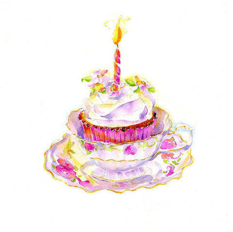 Cupcake - Card-Sheila Gill Fine Art