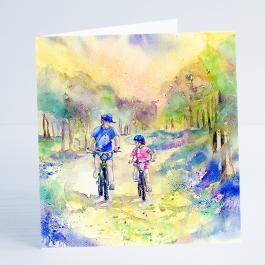 Cycling, Bike Ride - Card-Sheila Gill Fine Art