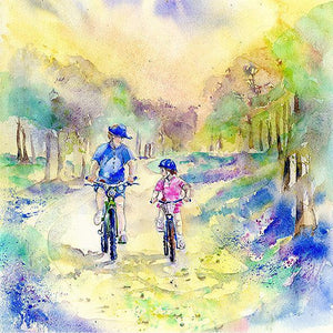 Cycling, Bike Ride - Card-Sheila Gill Fine Art