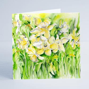 Daffodils Flower Card-Sheila Gill Fine Art