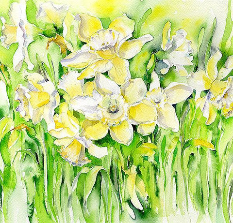 Daffodils Flower Card-Sheila Gill Fine Art