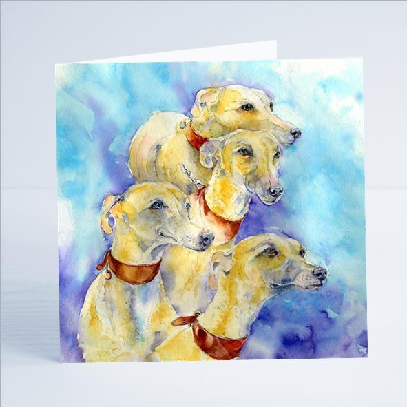 Greyhound Dog Card-Sheila Gill Fine Art