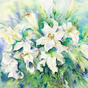 Easter Lilies Flower Card-Sheila Gill Fine Art
