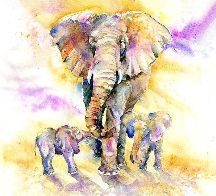 Elephant Family Print