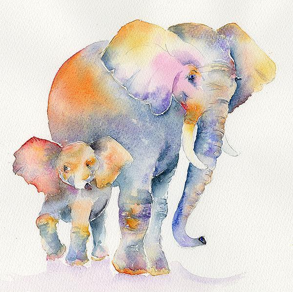 Me and My Mum Elephant  Print