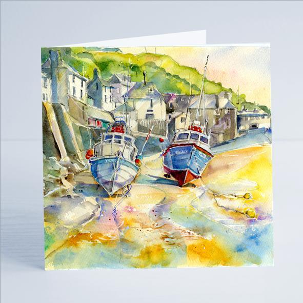 Fishing Boats - Card-Sheila Gill Fine Art