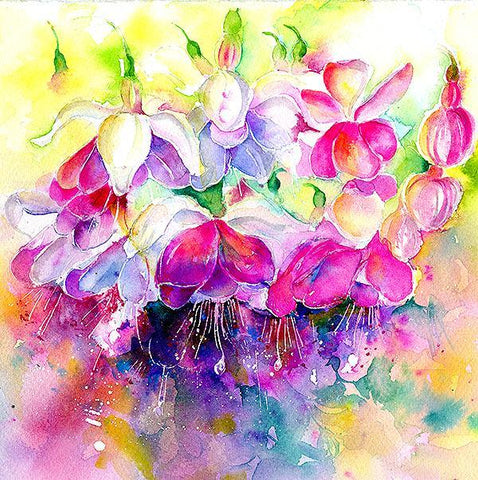 Fuchsia Flower Card-Sheila Gill Fine Art