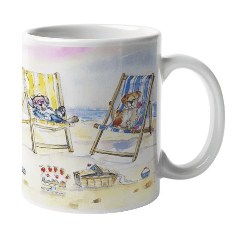 Funny Dogs and Deckchairs Ceramic Mug