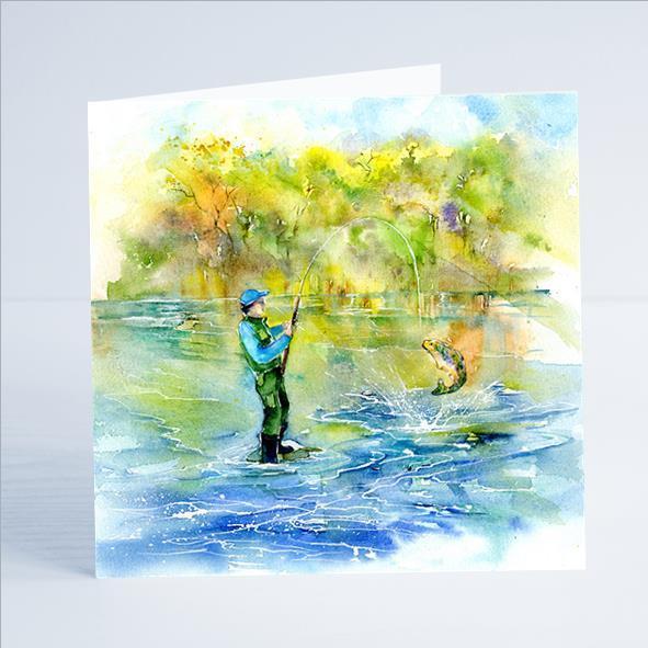 Gone Fishing - Card-Sheila Gill Fine Art