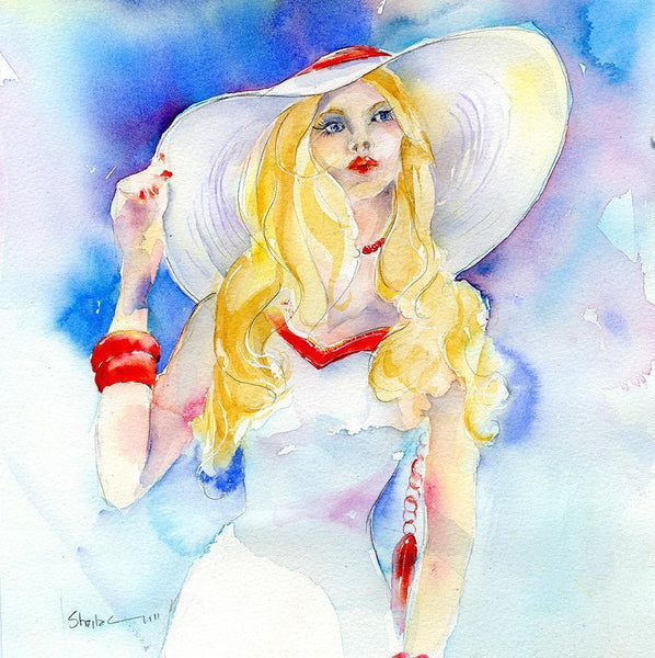 Gorgeous girl - Card-Sheila Gill Fine Art