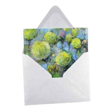 Green Alliums Flower Greeting Card