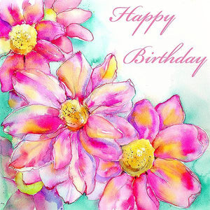 Happy Birthday, Flower - Card-Sheila Gill Fine Art