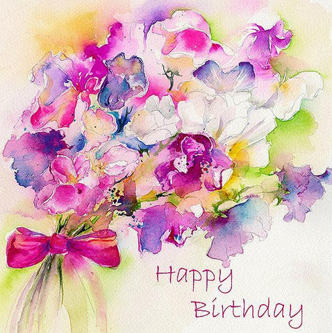 Happy Birthday Flower Card-Sheila Gill Fine Art