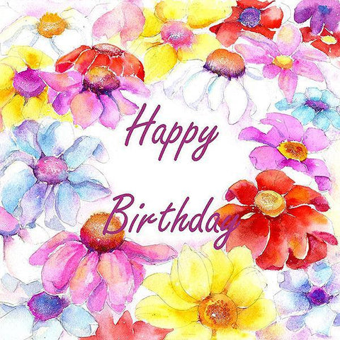 Happy Birthday, Flower - Card-Sheila Gill Fine Art