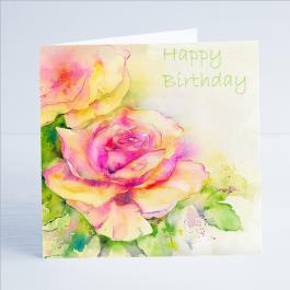 Happy Birthday- Rose - Card-Sheila Gill Fine Art