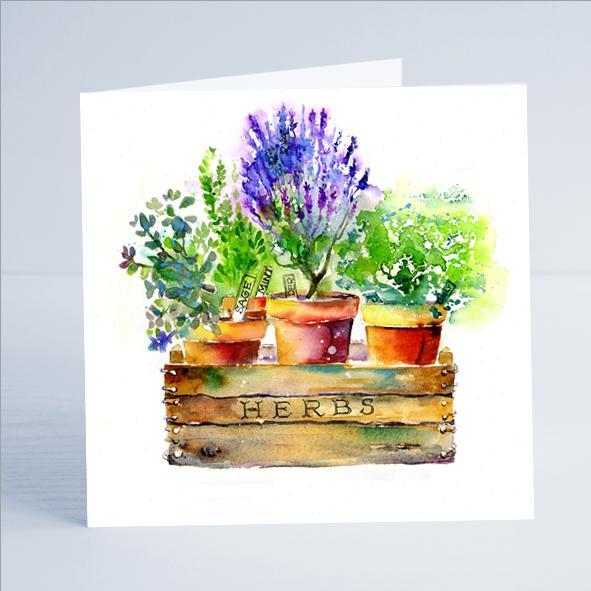 Herb Garden Flower Card-Sheila Gill Fine Art