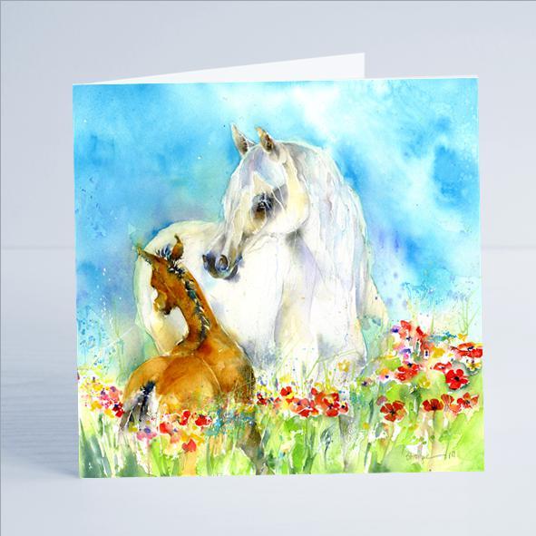 Horse & Foal - Card-Sheila Gill Fine Art