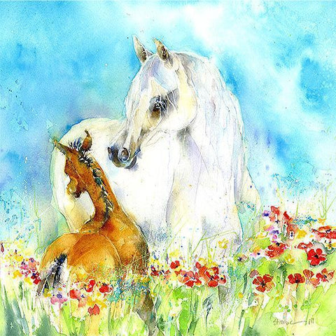 Horse & Foal - Card-Sheila Gill Fine Art