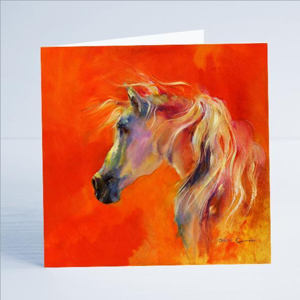 Horse - Grey Mare - Card-Sheila Gill Fine Art