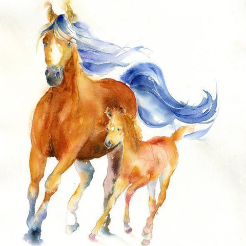 Horse - Mum & Me - Card-Sheila Gill Fine Art